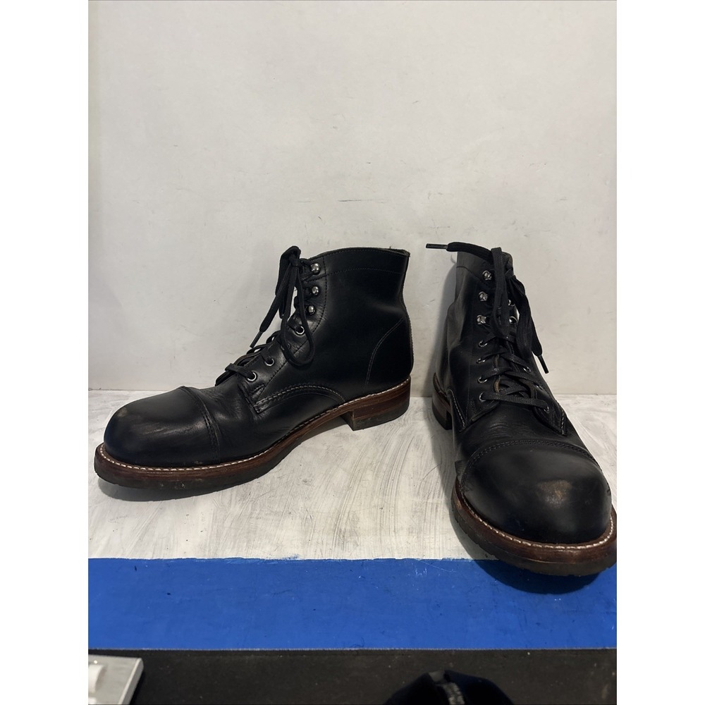 Wolverine 1000 Mile Plain Toe Boots — Men's Size 11.5D — Black Leather